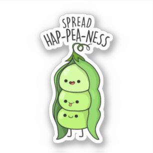 Spread Hap-pea-ness Funny Peas Pun Klistermärken