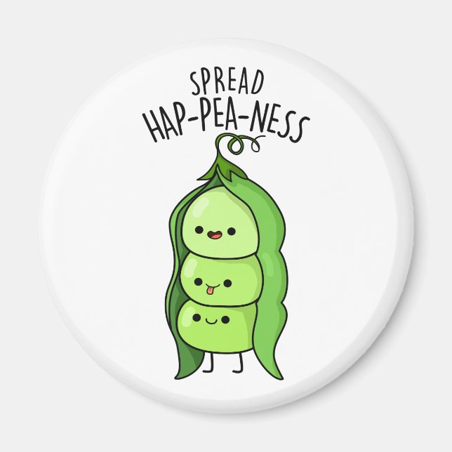 Spread Hap-pea-ness Funny Peas Pun Magnet (Framsidan)