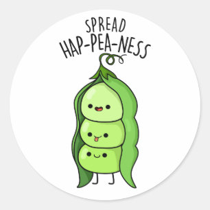 Spread Hap-pea-ness Funny Peas Pun Runt Klistermärke