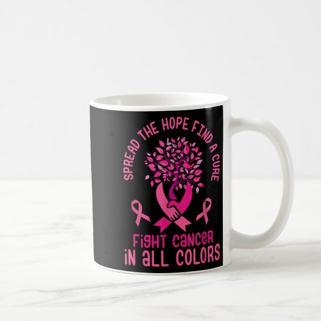 Spread Hope Find Cure Fight Cancer Breast Cancer S Kaffemugg (Höger)