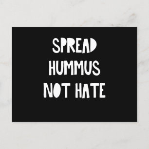 Spread Hummus not Hate Vegan Vegetarian Food Gift Vykort