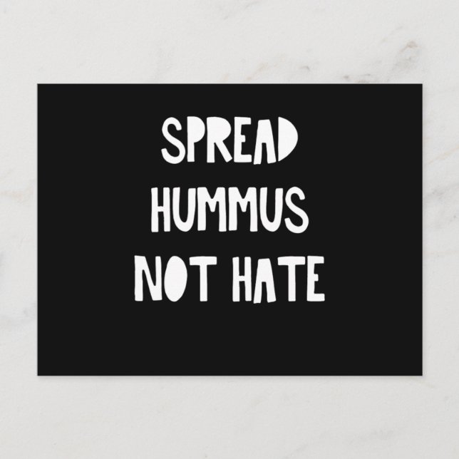 Spread Hummus not Hate Vegan Vegetarian Food Gift Vykort (Framsida)