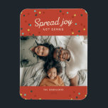 Spread Joy, inte Germs Helgdag Photo Magnet<br><div class="desc">Ett kort för helgdag av perfekt för 2020 års COVID-19-pandemi. Uppmuntra din familj och dina vänner att "Sprid Joy Not Germs" med det här festliga helgdag-kortet.</div>