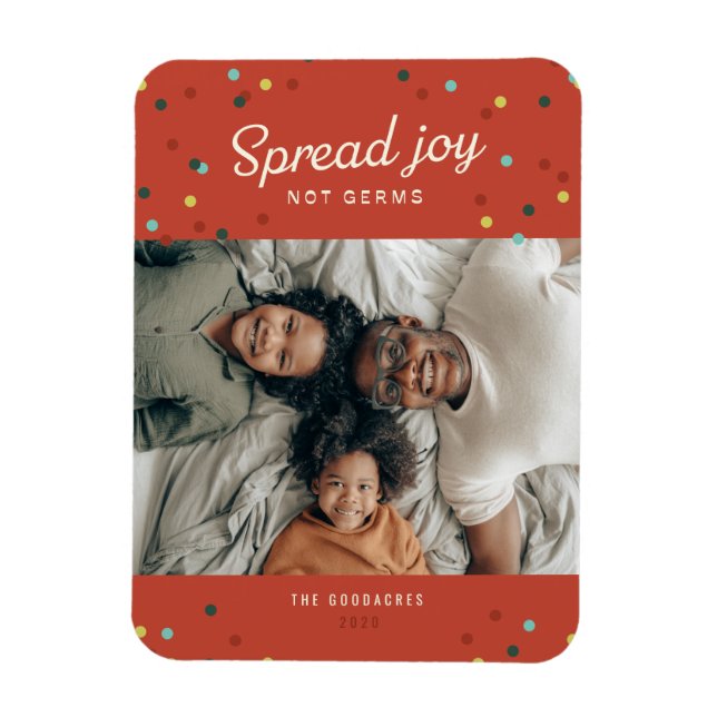 Spread Joy, inte Germs Helgdag Photo Magnet (Vertikal)