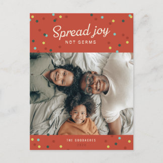 Spread Joy, inte Germs Helgdag-vykort Helg Vykort