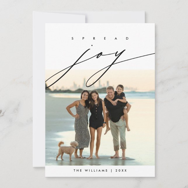 Spread Joy, julfamiljens fotolayout Julkort (Framsida)