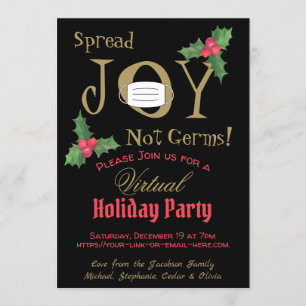 Spread Joy Not Germs Virtuell Julfest Inbjudningar