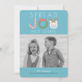 Spread JOY Polar Bear Mask Blue Julfoto Julkort