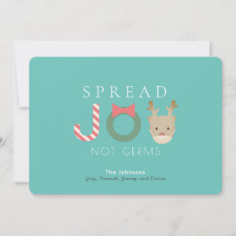 Spread JOY Reindeer Mask Blue Jul Julkort