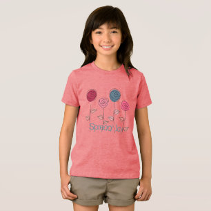 Spread Joy Rosa Blåa blommor T Shirt