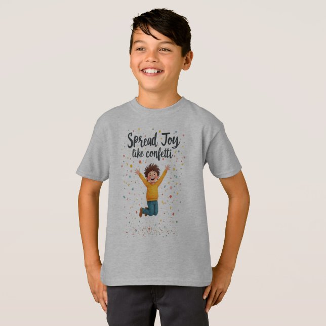 Spread Joy som Konfetti Vibrant Positivitetsdesign T Shirt (Hel framsida)