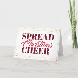 Spread jul Cheer Burgundy Red Script Kort