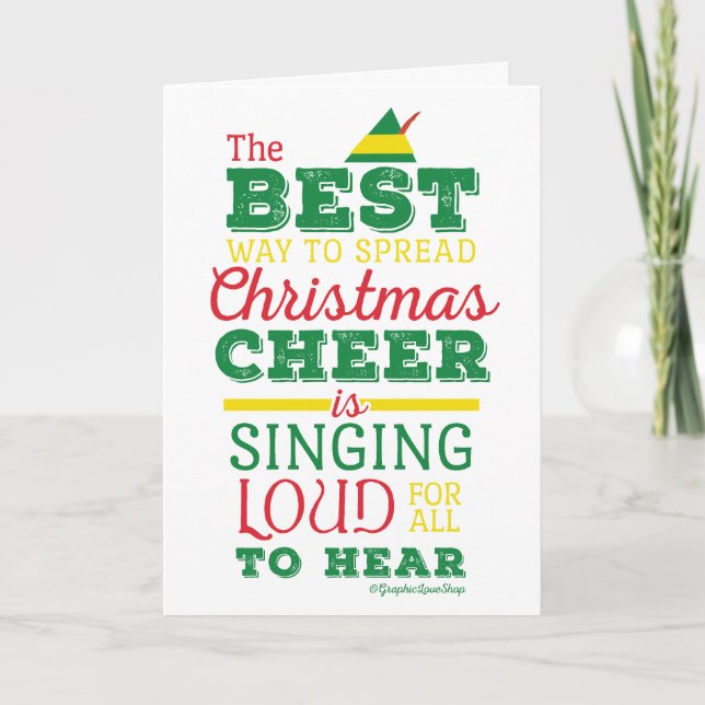 Spread jul Cheer Helgdag Typography Kort (Framsida)