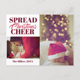 Spread jul Cheer Vin Red Helgdag Photo Card Helg Vykort