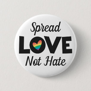 Spread Kärlek hatar inte hbt-pridets regnbåge Knapp