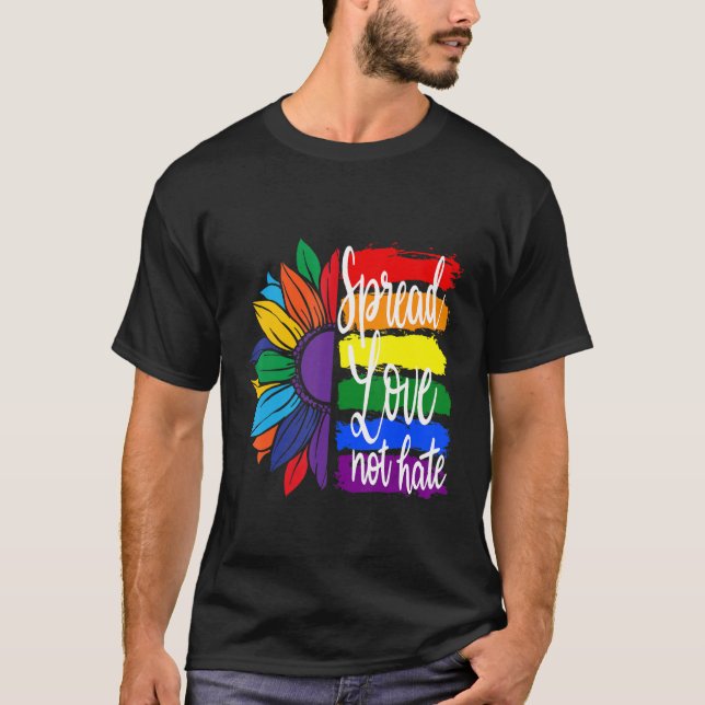 Spread kärlek, inte hat, HBT-PRIDE T Shirt (Framsida)