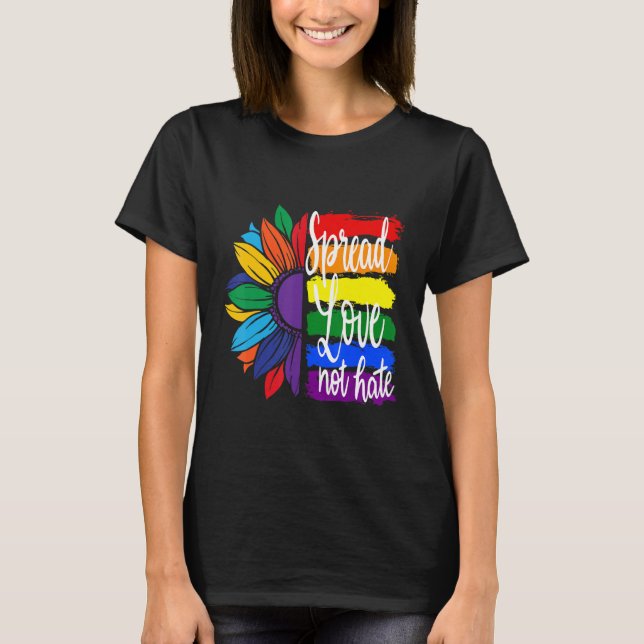 Spread kärlek, inte hat, HBT-PRIDE T Shirt (Framsida)