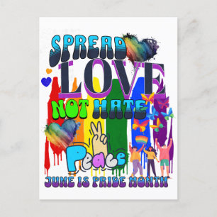 Spread Kärlek, inte Hate Juni är Pride Månad Vykort