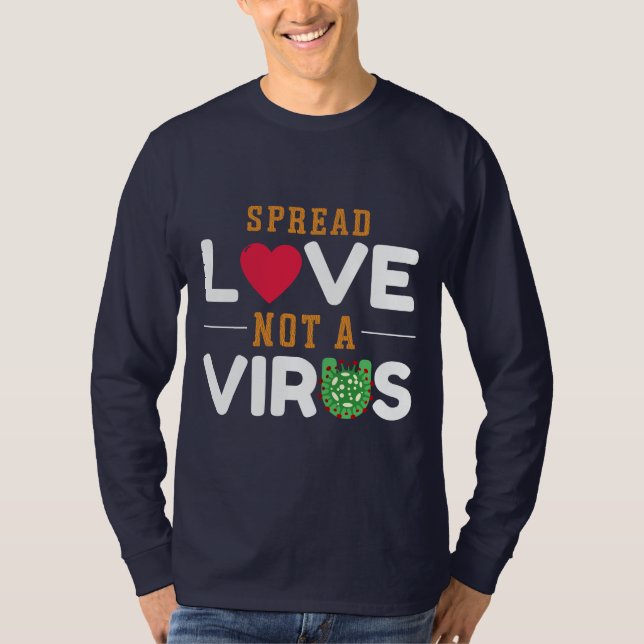 Spread kärlek nota virus Basic Långärmad T-Shirt (Framsida)