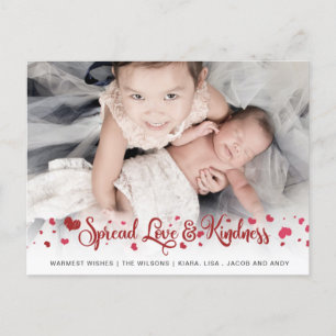 Spread Kärlek och Kindness Cute Photo Valentines d Vykort