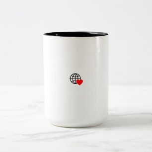 Spread Kärlek & Unity - Heart & Globe Coffee Mugg