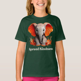 Spread Kindness Cute orange-red Baby Elephant T Shirt