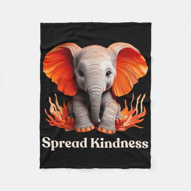 Spread Kindness Cute Orange-reddist Ba Fleecefilt (Framsidan)