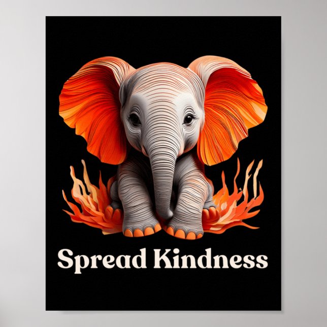 Spread Kindness Cute Orange-reddist Ba Poster (Framsidan)