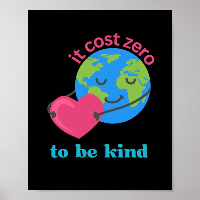 Spread Kindness Earth och Heart Illustration Stick Poster (Framsidan)