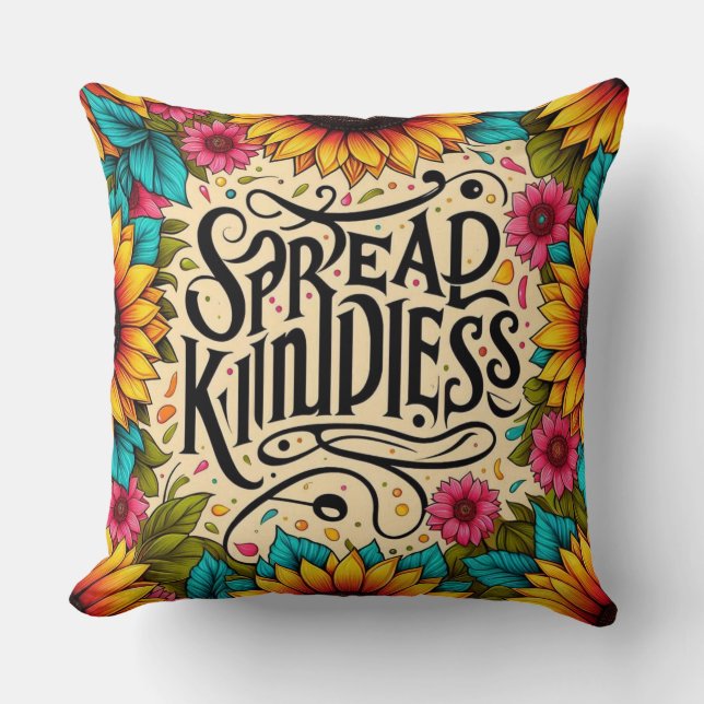 Spread Kindness inspirational Dekorativ kudde (Framsida)