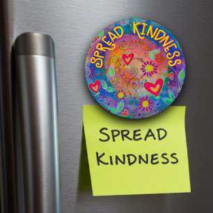 Spread Kindness inspirerar blommor från citattecke Magnet