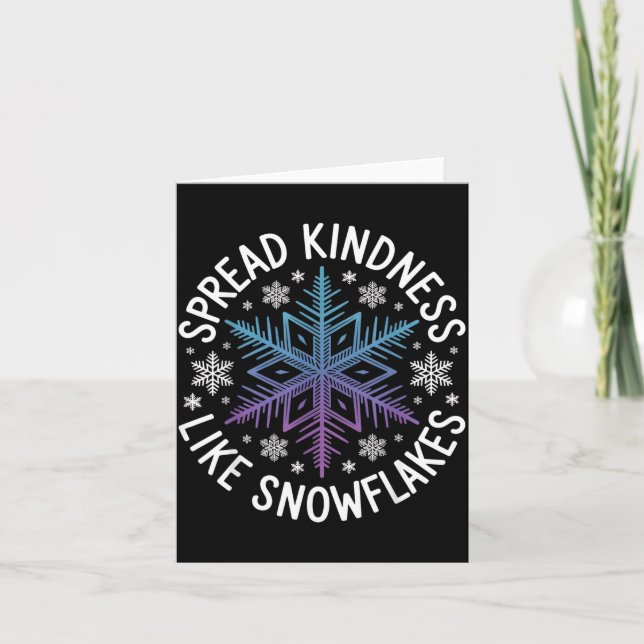 Spread Kindness Like Snowflakes Insrational Winter Kort (Framsida)