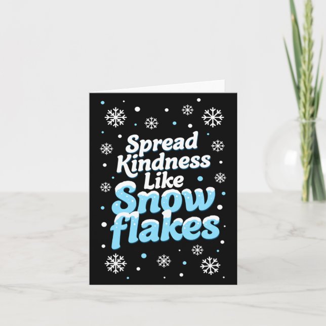 Spread Kindness Like Snowflakes Mental Health Snow Kort (Framsida)