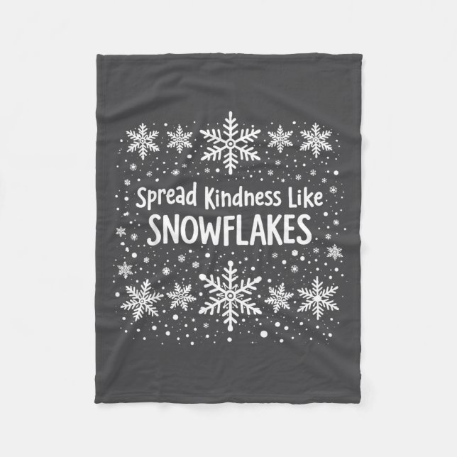 Spread Kindness Like Snowflakes Winter Funny Sayin Fleecefilt (Framsidan)