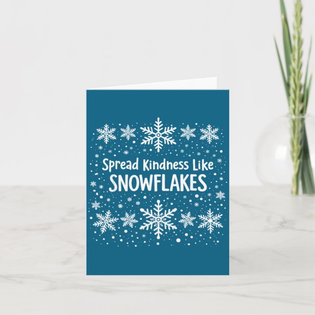 Spread Kindness Like Snowflakes Winter Funny Sayin Kort (Framsida)