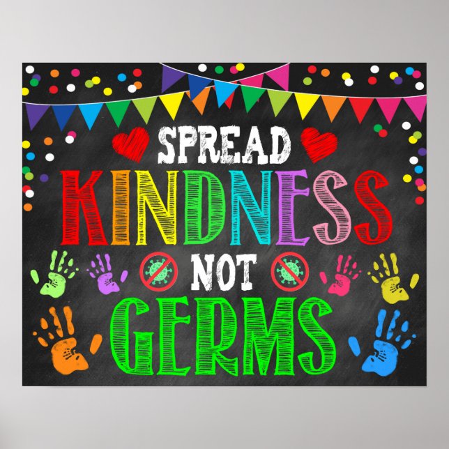 Spread Kindness Not Germs Classroom Poster (Framsidan)