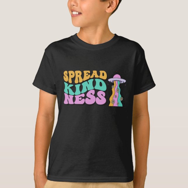 Spread Kindness Pastel Ufo Rainbow Sticker T Shirt (Framsida)