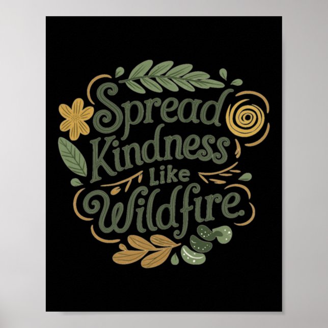 Spread Kindness - Positive Affirmation-etikett Poster (Framsidan)
