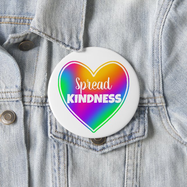 Spread Kindness Rainbow Heart Button Knapp (In Situ)