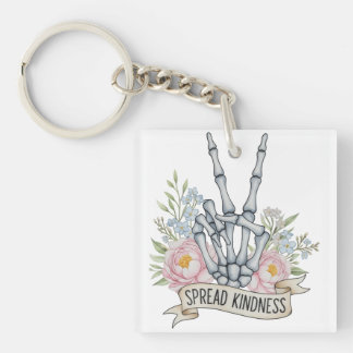 "Spread Kindness" Skeleton Peace Sign – Watercolor