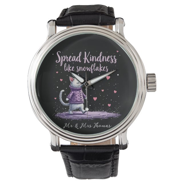 Spread Kindness som Snöflingor Mysiga vinter Vibes Armbandsur (Framsida)