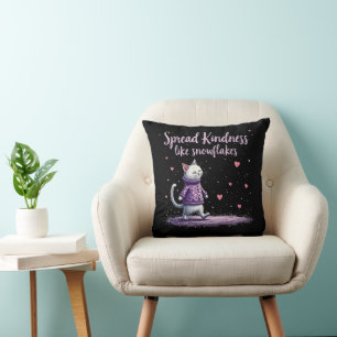 Spread Kindness som Snöflingor Mysiga vinter Vibes Kudde
