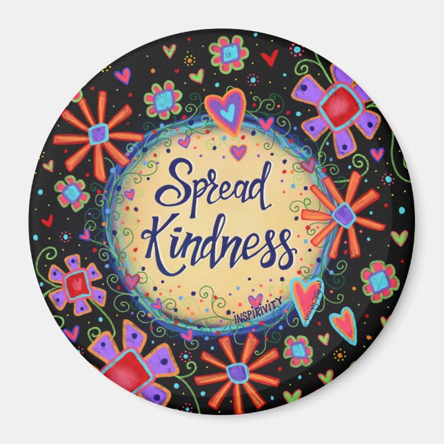 Spread Kindness Trendig Roligt Blommigt Modern Söt Magnet (Framsidan)