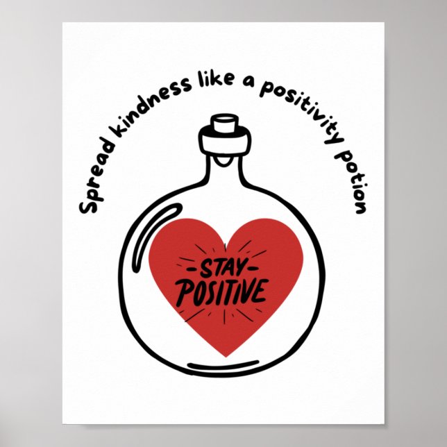 Spread kinness som en Positivity Potion-etikett Poster (Framsidan)