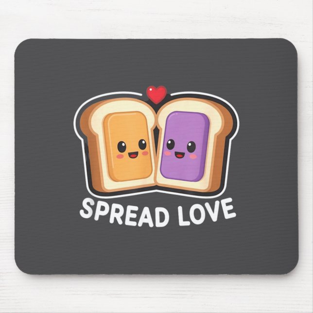 Spread Love Peanut Butter And Jelly Valentine Desi Musmatta (Framsidan)