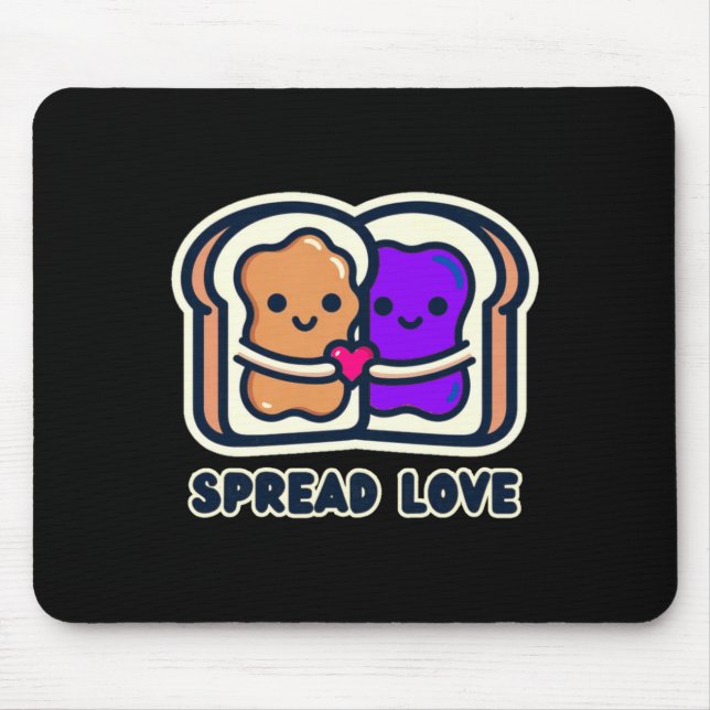 Spread Love Peanut Butter And Jelly Valentine Desi Musmatta (Framsidan)