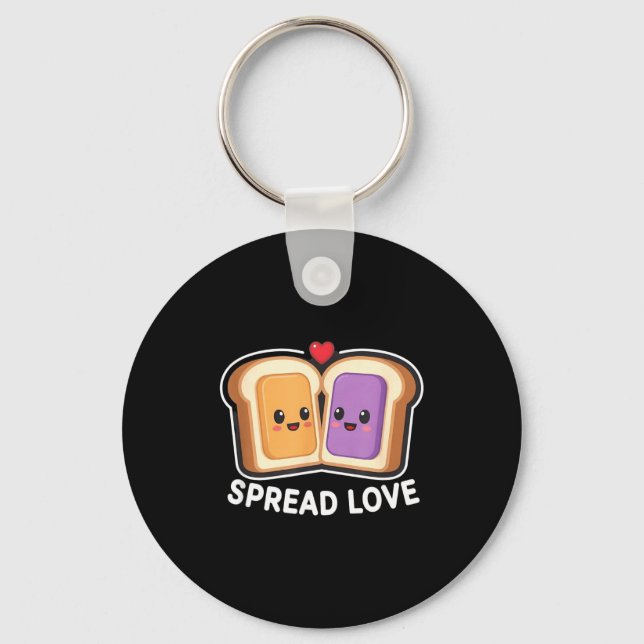 Spread Love Peanut Butter And Jelly Valentine Desi Nyckelring (Framsida)