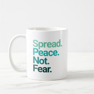 Spread Peace not Fear Grönt Typography Kaffemugg
