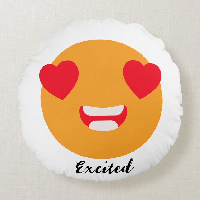 Spread Smiles on Emoji Day: Exced Emoji Rund Kudde (Framsidan)