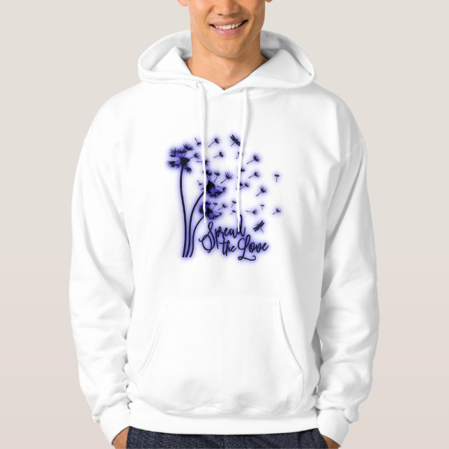 Spread The Love Dandelions and Dragonflies Hoodie (Framsida)